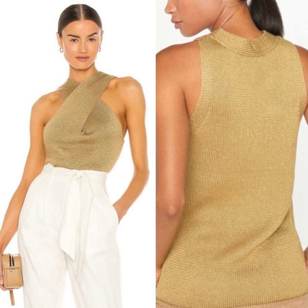 NWT Brochu Walker Ina Wrap Tank In Gold